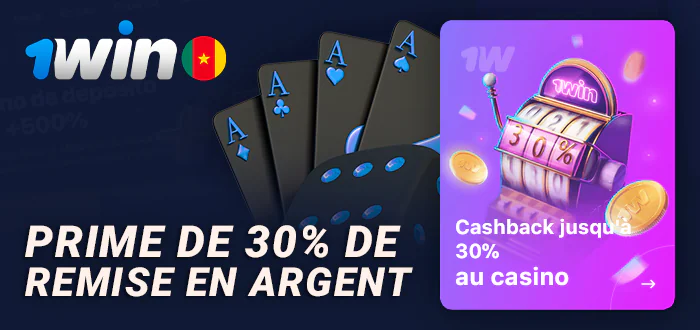 Recevez 30% de cashback en jouant sur 1Win Casino