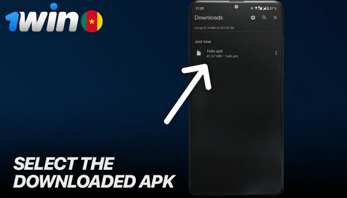 Find the 1Win APK in your android downloads