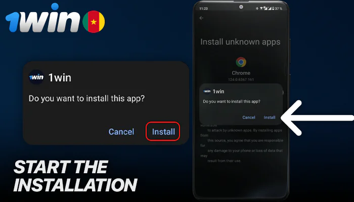 Start installing the 1Win app on your Android phone