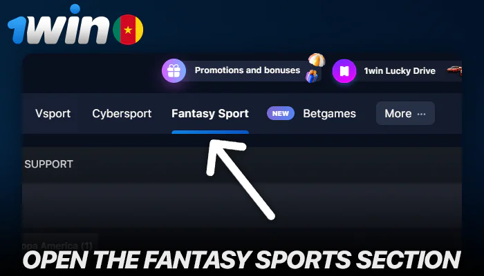 Go to the Fantasy Betting section on 1Win