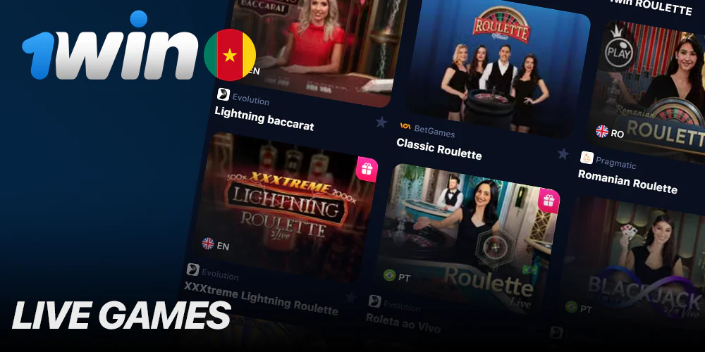 What live games can be played at 1Win Casino