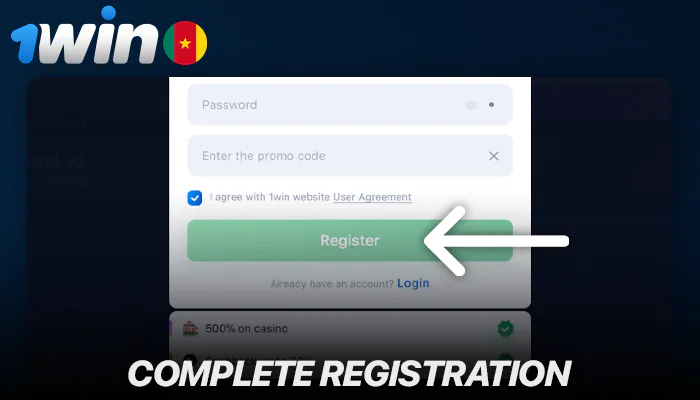 Complete registration on the 1Win website