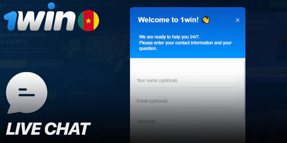 Contact support agents via 1Win live chat