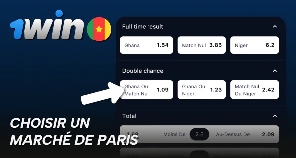 Sélectionnez un marché de paris sportifs sur 1win