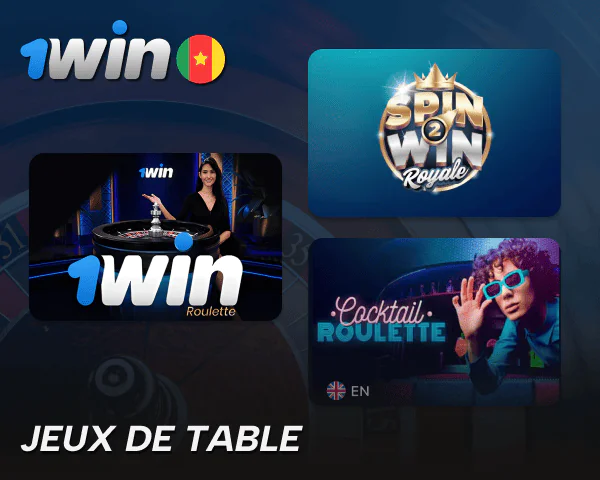 Jeux de table pour les joueurs camerounais sur le site 1win